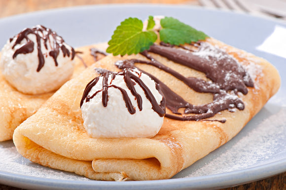 Sweet Crepes filled with Salcombe Dairy Honeycomb Ice Cream