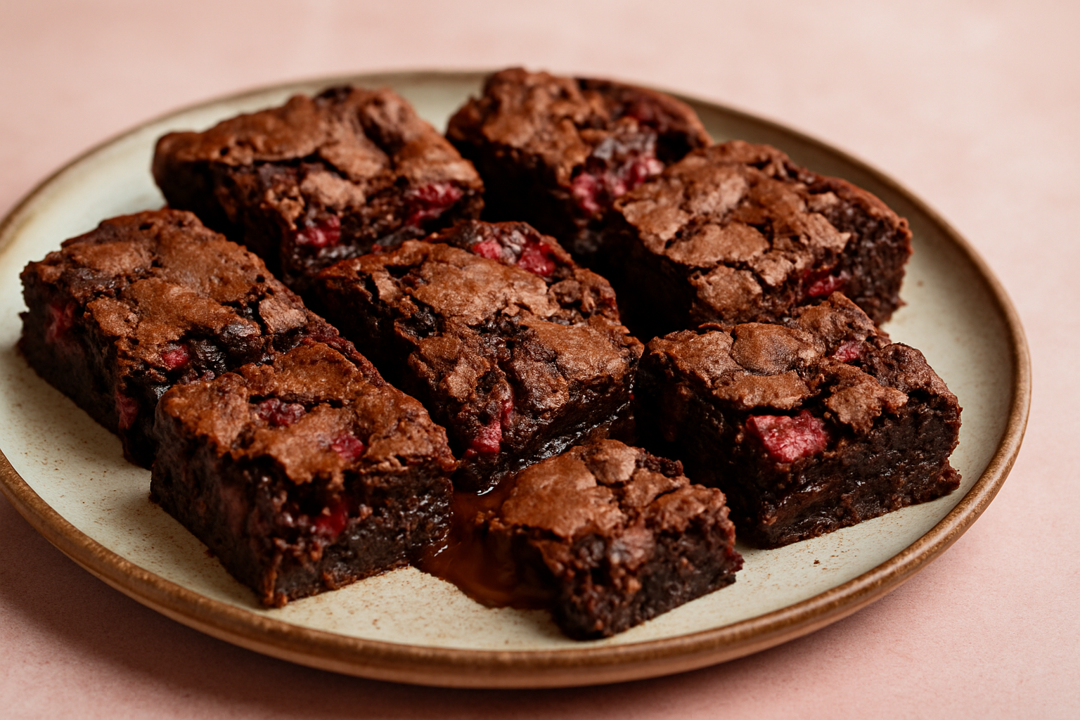Rhubarb & Dark Chocolate Brownies