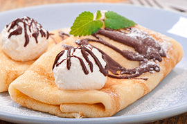 Sweet Crepes filled with Salcombe Dairy Honeycomb Ice Cream
