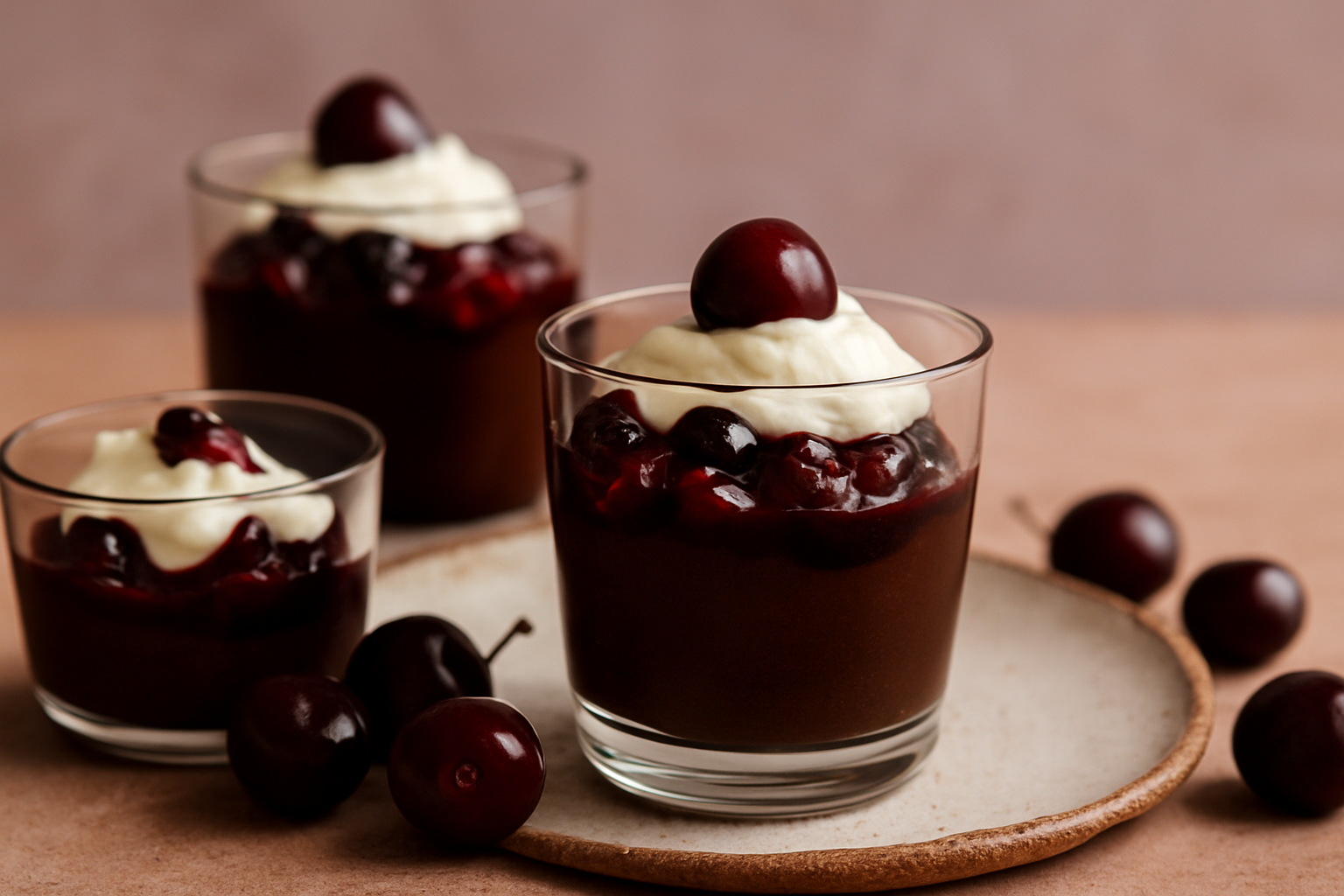 Chocolate & Cherry Dessert Pots